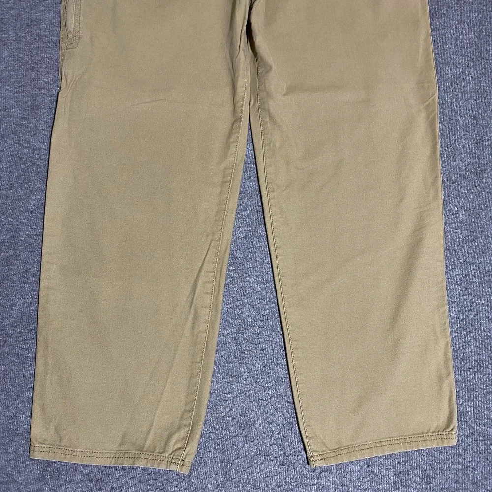 GH Bass & Co Mens Canvas Work Pants Tan Brown 40x30 Straight Leg Utility Skater